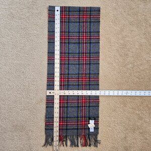 NWT J. Crew Lambswool/Angora Plaid Tartan Scarf Fringe